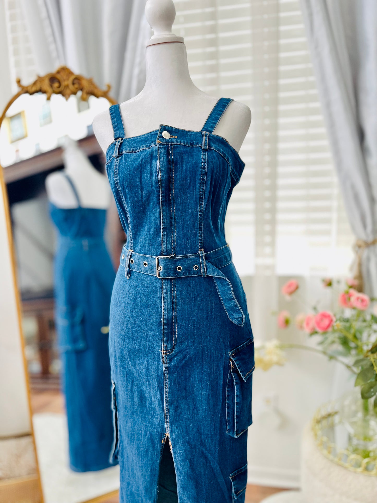 Denim maxi dress